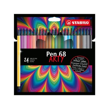Premium-Filzstift - STABILO Pen 68 - ARTY - 24er Pack - mit 24 verschiedenen Farben