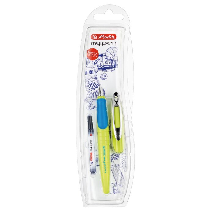 herlitz Füllhalter my.pen lemon/blau Rechtshänder