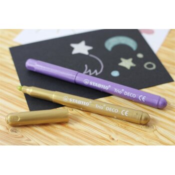 STABILO Trio DECO Metallic fixky, XL hrot - 8 rôznych farieb
