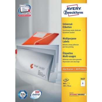 AVERY Zweckform Universal-Etiketten, 105 x 74 mm,...