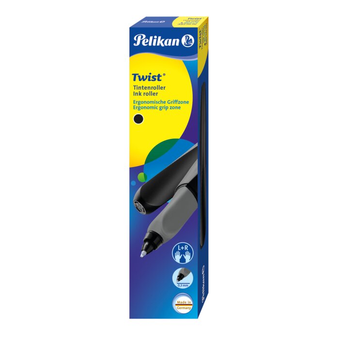 Pelikan Twist Tintenroller, schwarz/grau L+R