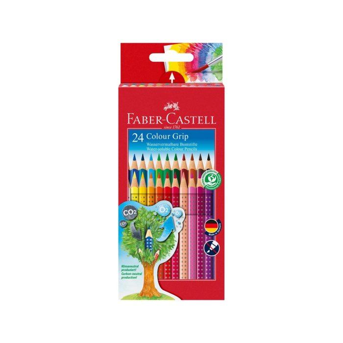 FABER-CASTELL Dreikant-Buntstifte Colour GRIP, 24er Etui