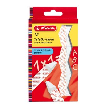 herlitz Wandtafelkreide, weiß, 12er Karton-Etui