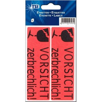 TSI nálepky - Vorsicht zerbrechlich - 10 ks