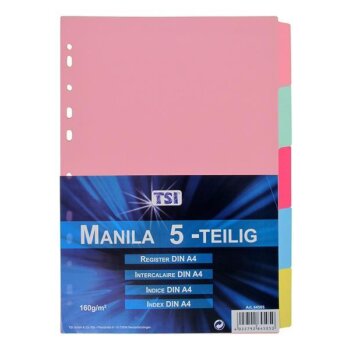 TSI Manila kartónový register A4, 5-dielny...