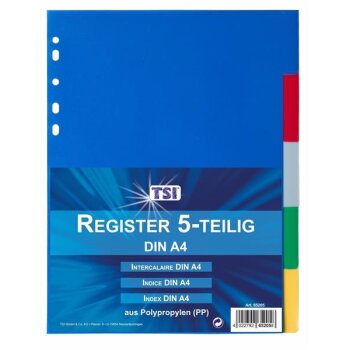 TSI 5-dielny register PP, A4, rôzne farby