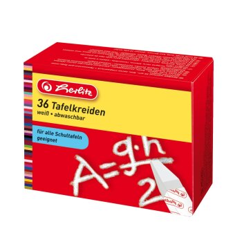 herlitz Wandtafelkreide, weiß, 36er Karton-Etui