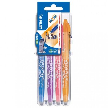 PILOT Tintenroller FRIXION BALL 07 Set2Go, 4er Etui TREND