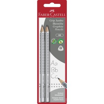 FABER-CASTELL Bleistift Jumbo GRIP Bleistifte HB silber...