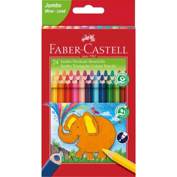 FABER-CASTELL Dreikant-Buntstifte Jumbo, 24er Etui