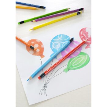 FABER-CASTELL Buntstifte radierbar, 24er Kartonetui