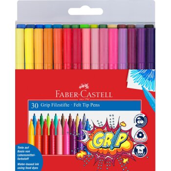 FABER-CASTELL Fasermaler GRIP COLOUR MARKER, 30er Etui
