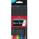 FABER-CASTELL Dreikant-Buntstifte Black Edition, 12er Etui
