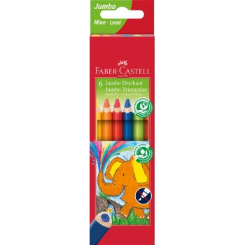 FABER-CASTELL Dreikant-Buntstifte Jumbo, 6er Etui