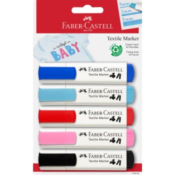 FABER-CASTELL popisovače na textil - 5 rôznych Baby...