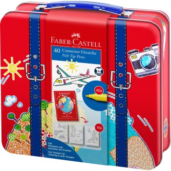 FABER-CASTELL Fasermaler CONNECTOR PEN, 40er Reisekoffer