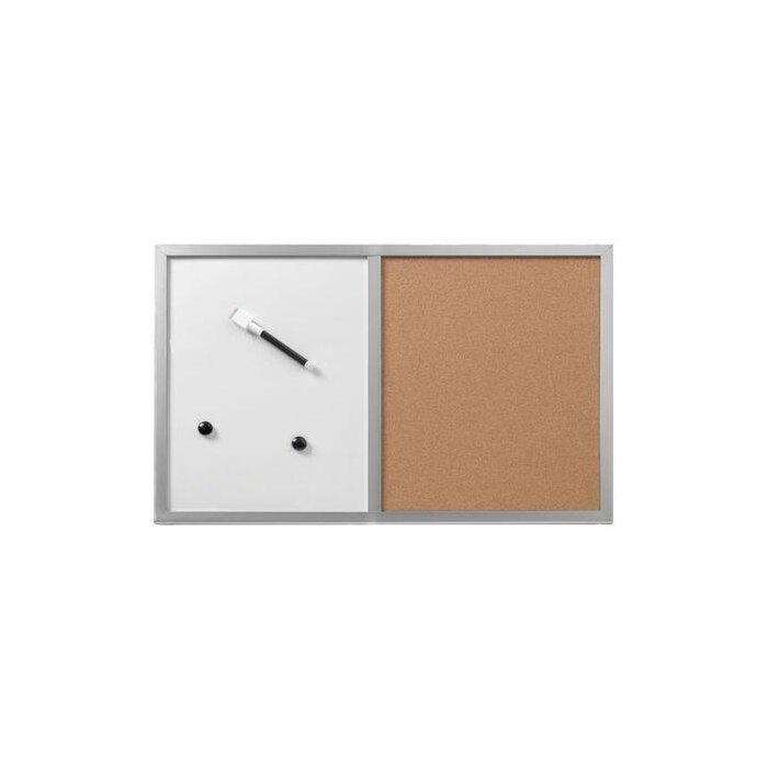 herlitz Kombi-Tafel, (B)600 x (H)400 mm, Holzrahmen silber