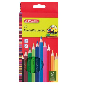 herlitz Buntstifte Jumbo, sechseckig, 10er Karton-Etui