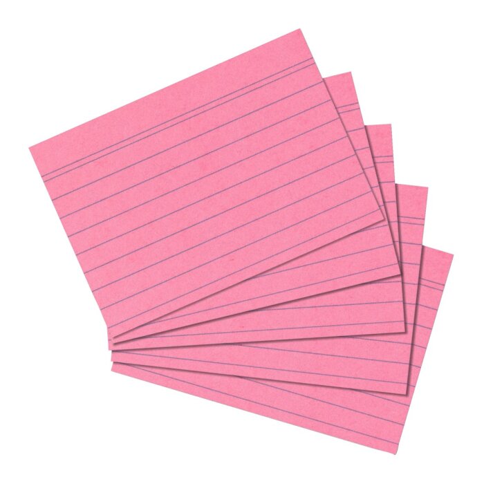 herlitz kartotékové / indexové kartičky - A5 - 100 ks - linajkové - ružové