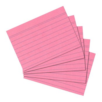 herlitz Karteikarten, DIN A5, liniert, rosa 100er