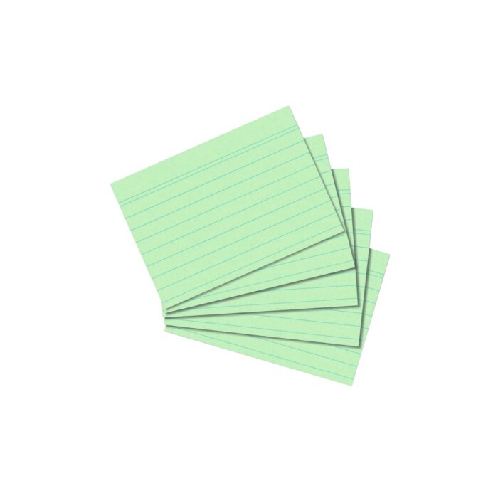 herlitz kartotékové / indexové kartičky - A8 - 100 ks - linajkové - zelené