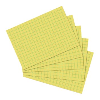 herlitz Karteikarten, DIN A6, kariert, gelb 100er