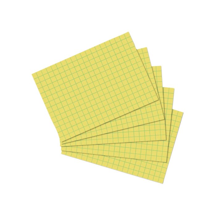 herlitz Karteikarten, DIN A7, kariert, gelb 100er