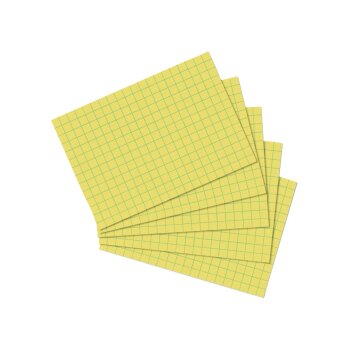 herlitz Karteikarten, DIN A7, kariert, gelb 100er