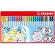 Premium-Filzstift mit Pinselspitze für variable Strichstärken - STABILO Pen 68 brush - 25er Metalletui - mit 19 verschiedenen Farben