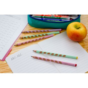 Ergonomischer Dreikant-Bleistift für Linkshänder - STABILO EASYgraph in pastellgrün - Einzelstift - Härtegrad HB