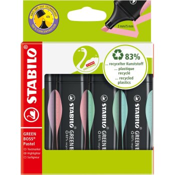 Umweltfreundlicher Textmarker - STABILO GREEN BOSS Pastel...