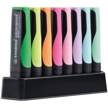 Umweltfreundlicher Textmarker - STABILO GREEN BOSS 8er...