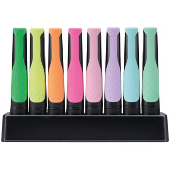 Umweltfreundlicher Textmarker - STABILO GREEN BOSS 8er Tischset - mit jeweils 4 verschiedenen Pastell- und Leuchtfarben