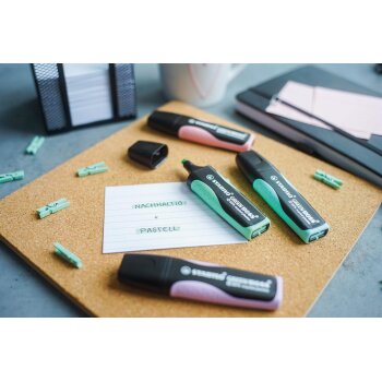Umweltfreundlicher Textmarker - STABILO GREEN BOSS 8er Tischset - mit jeweils 4 verschiedenen Pastell- und Leuchtfarben