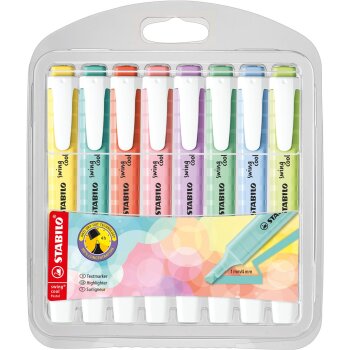 Textmarker - STABILO swing cool Pastel - 8er Pack - mit 8...