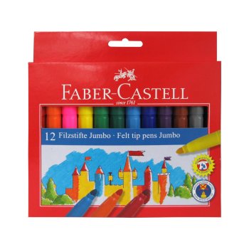 FABER-CASTELL fixky Jumbo - 12 rôznych farieb