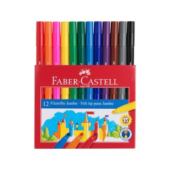 FABER-CASTELL fixky Jumbo - 12 rôznych farieb