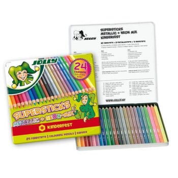 JOLLY Supersticks pastelky Metallic + Neon - 24 farieb