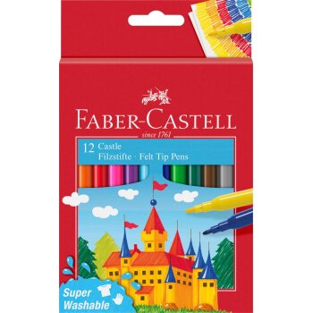 FABER-CASTELL Fasermaler CASTLE, 12er Kartonetui