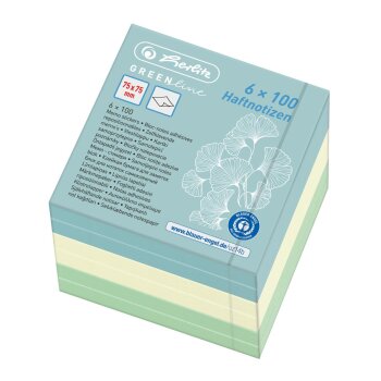 herlitz Haftnotizblock 75x75mm 600 Blatt GREENline