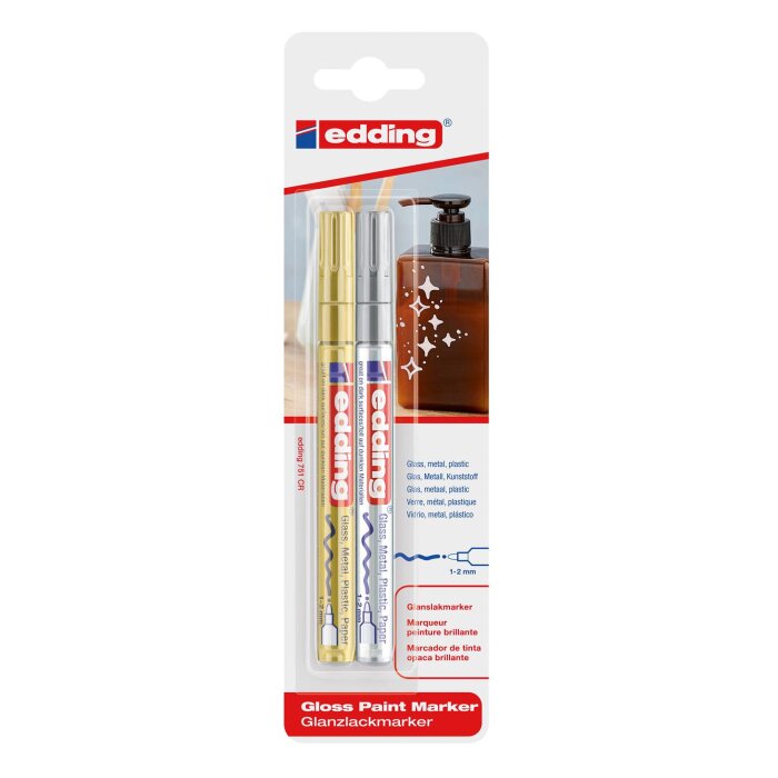 edding 751 Glanzlackmarker 2er gold/silber
