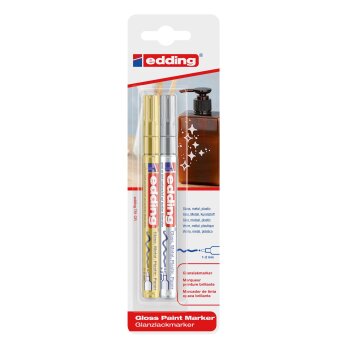 edding 751 Glanzlackmarker 2er gold/silber