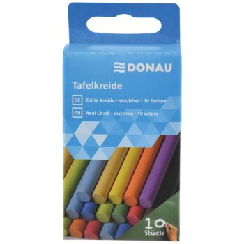 DONAU Tafelkreide farbig sortiert 10er