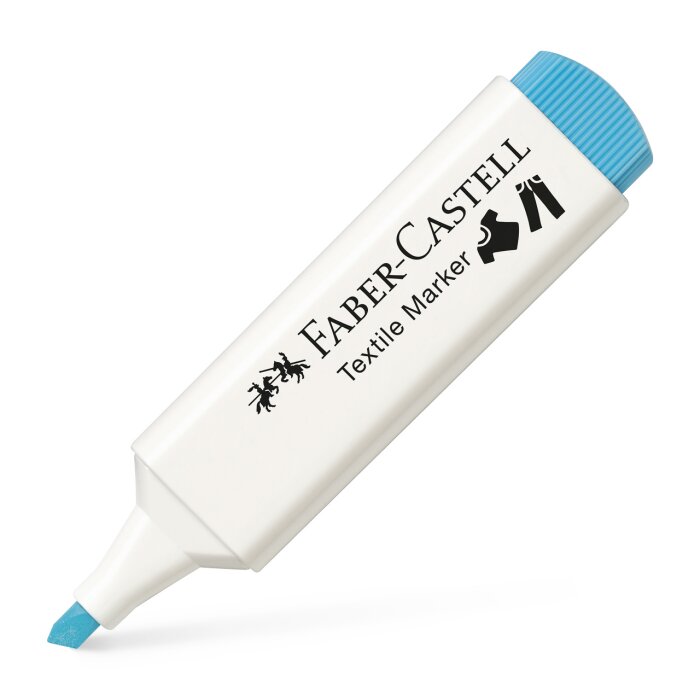 FABER-CASTELL Textilmarker, Keilspitze, babyblau