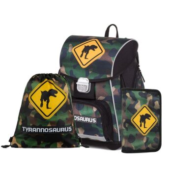 oxybag Schultaschenset 3-teilig PREMIUM COOL T-Rex
