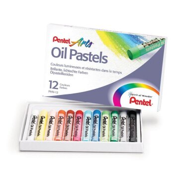 PentelArts Ölpastellkreide PHN4, 12er Kunststoff-Etui