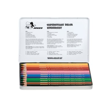 JOLLY pastelky Supersticks Delta - 12 farieb v kovovom puzdre