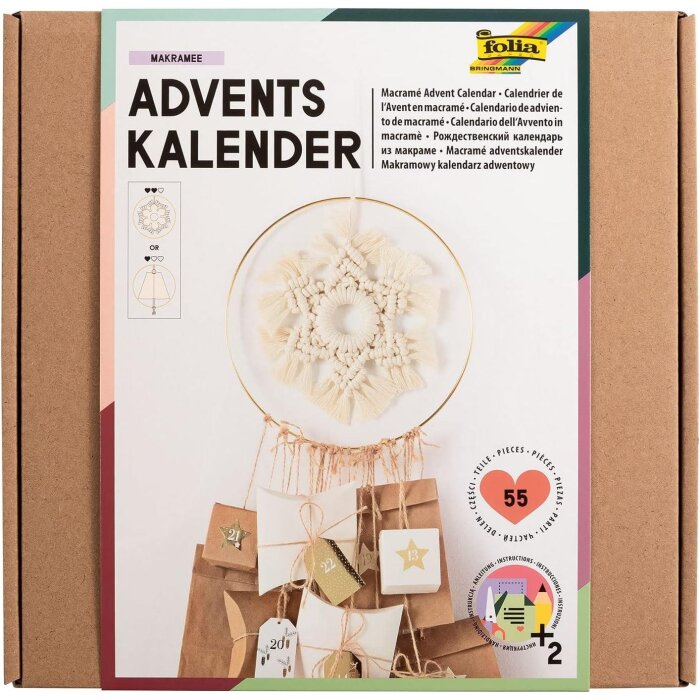 folia Adventskalender-Set MAKRAMEE, 55-teilig