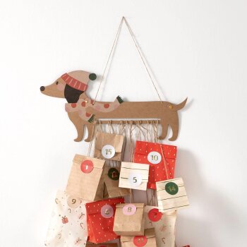 folia Adventskalender-Set SAUSAGE DOG, 54-teilig