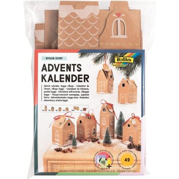 folia Adventskalender-Set HYGGE DORF, 49-teilig
